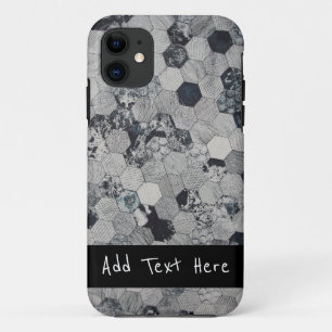 Geometrisches, graues, weißes und schwarzes Hexag Case-Mate iPhone Hülle