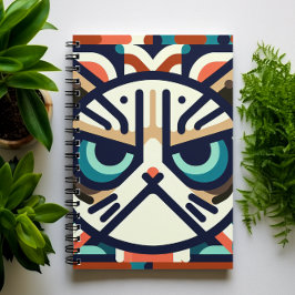 Geometrisches Grumpy Cat Face-Notebook Notizblock