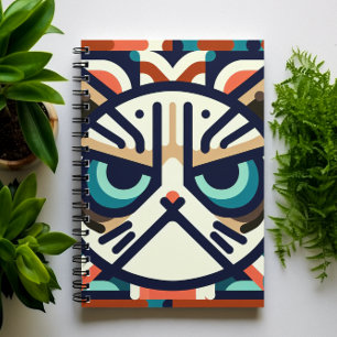 Geometrisches Grumpy Cat Face-Notebook Notizblock