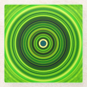 Geometrisches Grün Mandala-25436 Glasuntersetzer