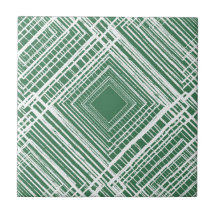 geometrisches, grün-weißes quadratisches Muster