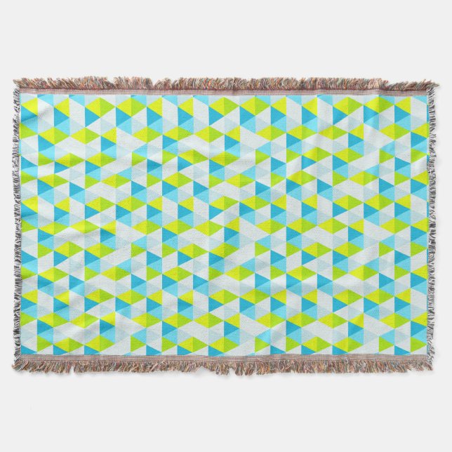 Geometrisches grüne und blaue Dreieck-modernes Decke (Vorderseite)