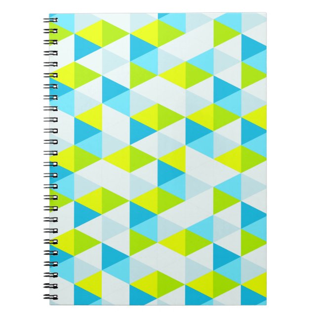 Geometrisches grüne und blaue Dreieck-modernes Notizblock (Vorderseite)