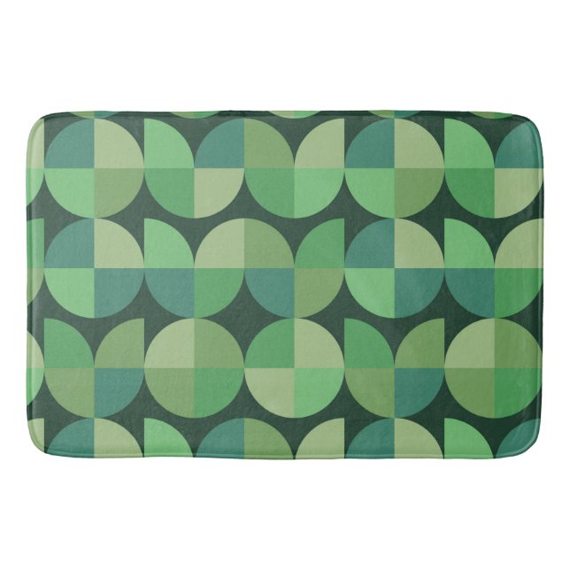 Geometrisches, grünes Aquamarines Muster des mittl Badematte (Vorderseite)