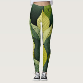 Geometrisches grünes Leaf-Multiprint-Leggings Leggings
