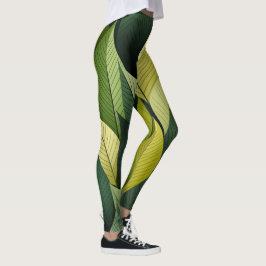 Geometrisches grünes Leaf-Multiprint-Leggings Leggings