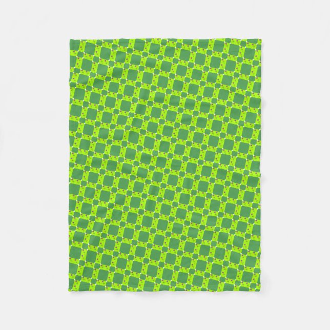 Geometrisches grünes Musterhandtuch Fleecedecke (Vorderseite)