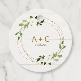 Geometrisches Grünkraut für das Hochzeitstich des Geschenkanhänger