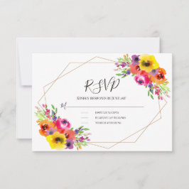 Geometrisches, helles, elegantes Wasserfarbenspiel RSVP Karte