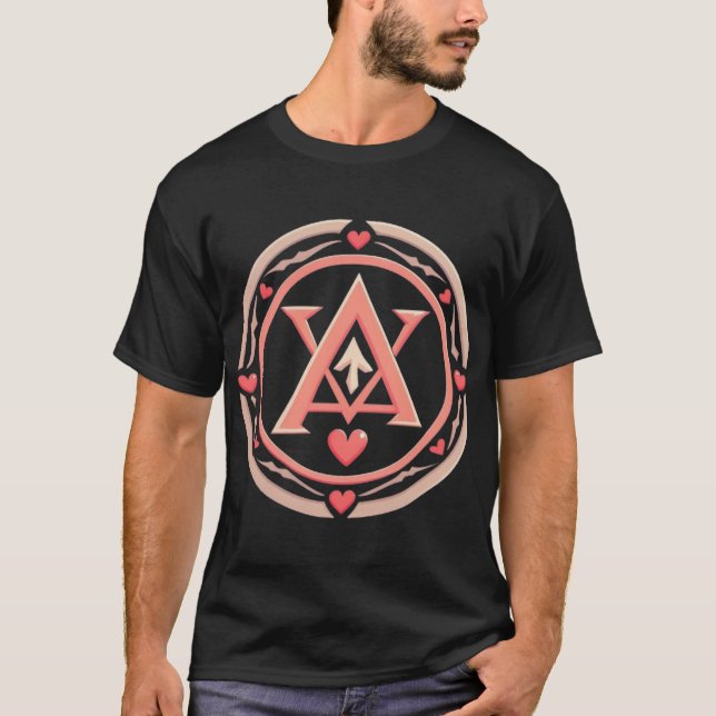 Geometrisches Herzemblem T-Shirt (Vorderseite)