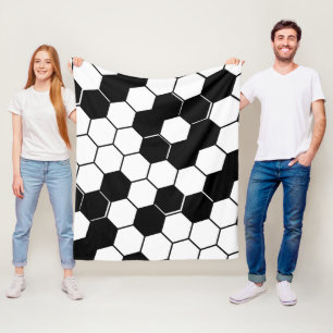 Geometrisches Hexagon-Muster für Schwarzweißwaben Fleecedecke