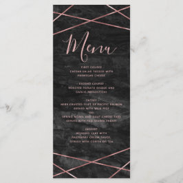 Geometrisches Hochzeitsmenü für die Rose aus schwa Menükarte