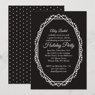 Geometrisches Holiday Sparkle Corporate Party Blac Einladung