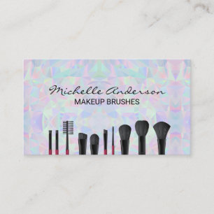 Geometrisches Holografisches Design   Makeup Brush Visitenkarte