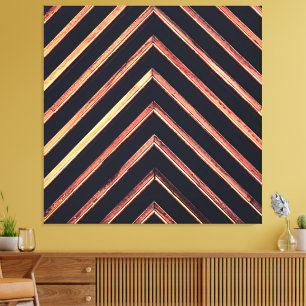 Geometrisches Holz: abstraktes Zickzack Muster Leinwanddruck