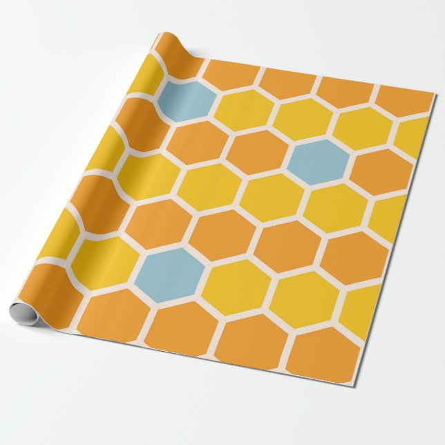 Geometrisches Honeycomb-Muster Geschenkpapier (Ungerollt)
