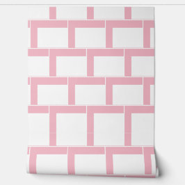 Geometrisches, horizontales Muster in rosa Rahmen Tapete