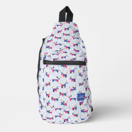 Geometrisches Hundemuster-Schultertasche Crossbody Bag