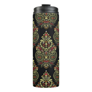 Geometrisches indianpaisley-Entwurfsmuster auf sch Thermosbecher