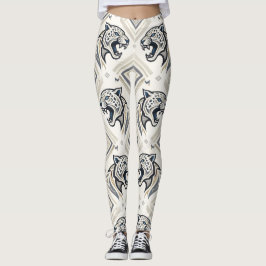 Geometrisches Jaguar-Muster – Tribal Streetwear-Le Leggings