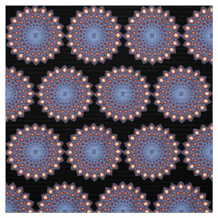 Geometrisches Kaleidoskop Mandala Muster Schwarz R Stoff
