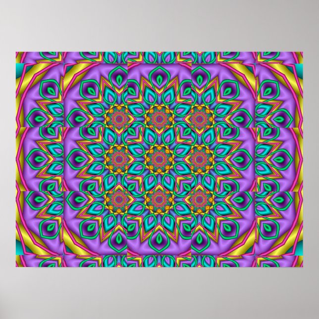 Geometrisches Kaleidoskop Poster (Vorne)