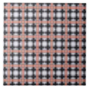 Geometrisches Karomuster kariert braun Fliese