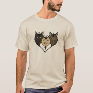 Geometrisches Katzen-Trio T-Shirt