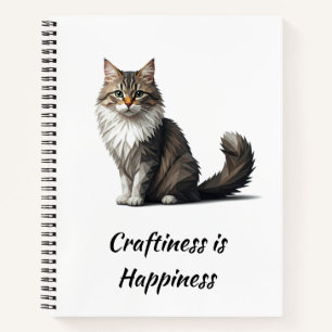 Geometrisches Katzenkleid ist Glück Notizbuch
