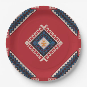 Geometrisches, klassisches niedlich-trendy bunt pappteller
