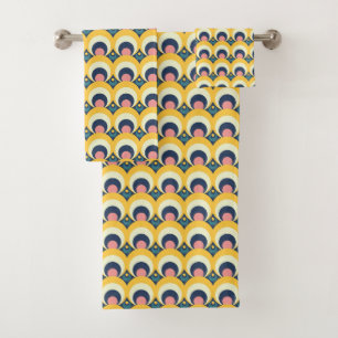 Geometrisches Kreis-Muster Badhandtuch Set