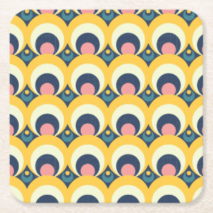 Geometrisches Kreis-Muster Rechteckiger Pappuntersetzer