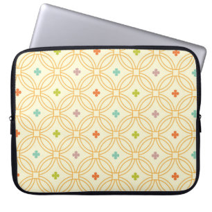 Geometrisches Kreismuster der Retro-Geometrie Laptopschutzhülle