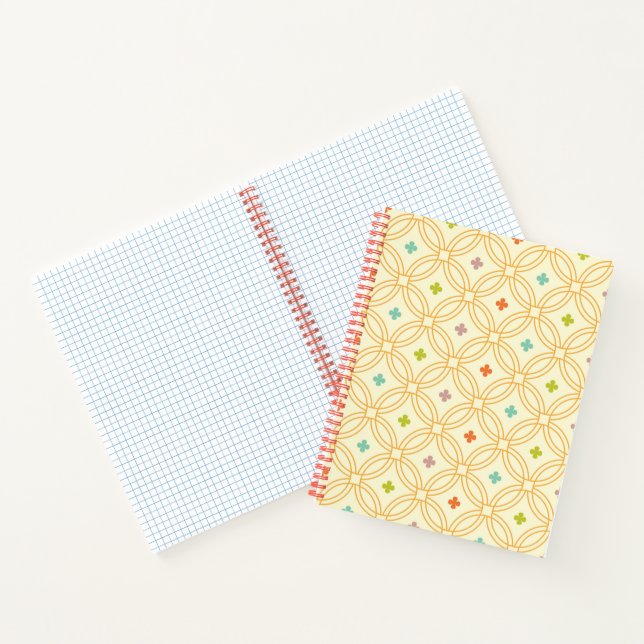 Geometrisches Kreismuster der Retro-Geometrie Notizbuch (Innenseite)