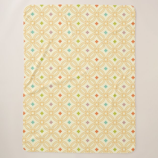 Geometrisches Kreismuster der Retro-Geometrie Sherpadecke (Vorderseite)