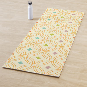 Geometrisches Kreismuster der Retro-Geometrie Yogamatte