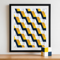 Geometrisches kubisches Muster in Gelb und Weiß