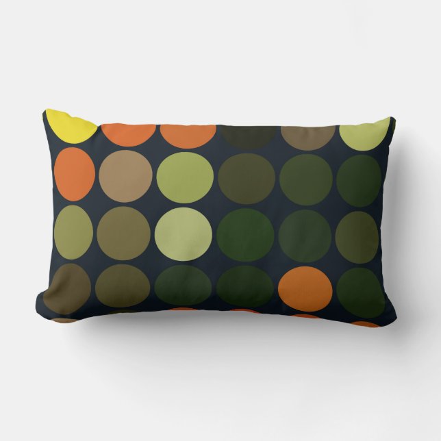 Geometrisches Kunst-Gelb, Orange, grüne Kreise Lendenkissen (Vorderseite)