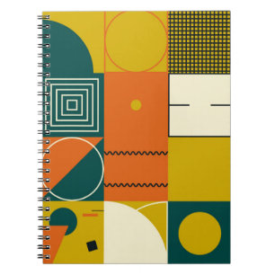 Geometrisches Kunstwerk mit einfachen Formen und f Notizblock