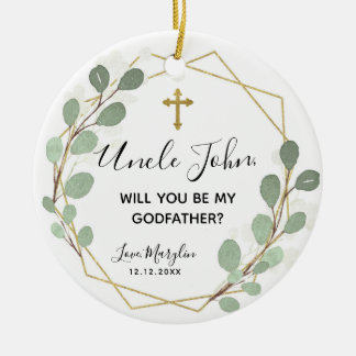 Geometrisches Leaf Greenery Werden Sie Großmutter Keramik Ornament