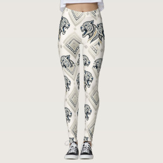 Geometrisches Leoparden-Patch-Muster Leggings