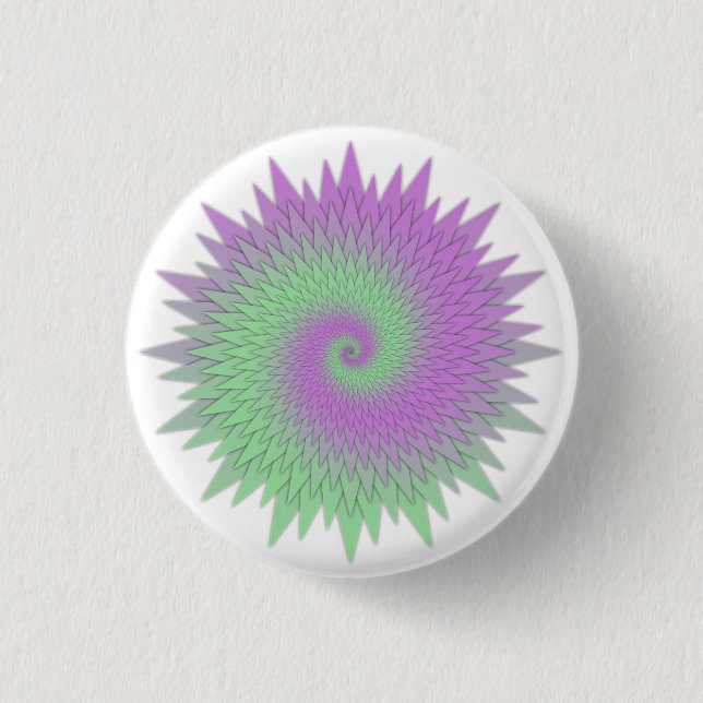 Geometrisches Lila und Grün Button (Vorderseite)