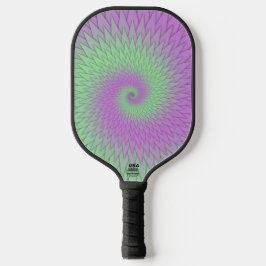 Geometrisches Lila und Grün Pickleball Schläger