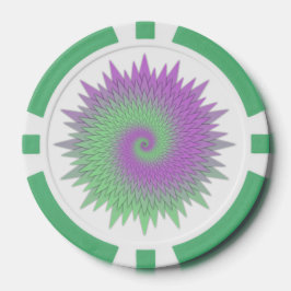 Geometrisches Lila und Grün Pokerchips