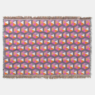 Geometrisches lila und orange Hexagon-Muster Decke