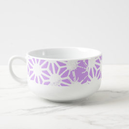 geometrisches Lilac-Muster Große Suppentasse