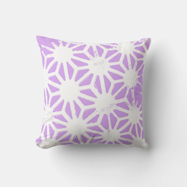 geometrisches Lilac-Muster Kissen (Vorderseite)
