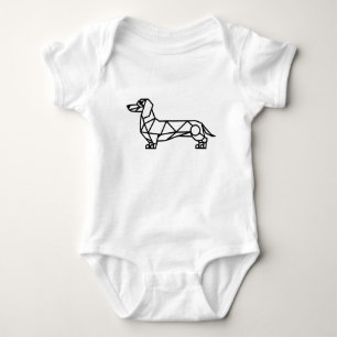 Geometrisches Linienbild einer Dackel Baby Strampler