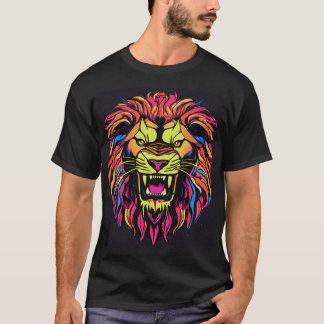 Geometrisches Lion Graffiti T - Shirt - Urban Bold