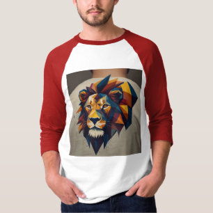 Geometrisches Löwen-Straßenbekleidungs-Logo-Design T-Shirt